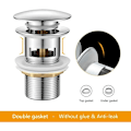 Miniatyrbild 5 av 5: Elegant Diskbänksplugg, Polerad Kromfinish För Lyxig Badrumsinredning, Solid Mässingskonstruktion Med Läcksäker Design, Fristående Badkar
