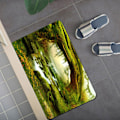 Miniatyrbild 5 av 8: Duschdraperi i polyestertyg med tropisk skog, livfull färg, giftfri vattentät heminredning, snabbtorkande badrumsmatta i kiselgur för badkar
