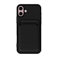 Miniatyrbild 2 av 4: iPhone 16 Mobilskal Silikon med Korthållare - Svart Svart