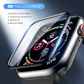 Miniatyrbild 3 av 5: Apple Watch 1/2/3 42mm Skärmskydd [2-Pack] 3D Curve Displayskydd svart
