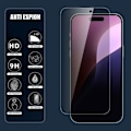 Miniatyrbild 3 av 4: Antispion härdat glas för iPhone 16 Pro, set med 4 skyddsglas Svart