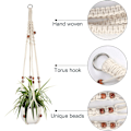 Miniatyrbild 4 av 5: Set med 2 Macrame Hängande Korg Bomullsrep Hängande Korg Blomkruka Växthållare Hängare för Inomhus Utomhus Tak