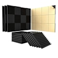 Miniatyrbild 1 av 5: 24-pack akustikpaneler med självhäftande, 1x12x12 tum, svart