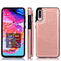Miniatyrbild 2 av 5: Samsung Galaxy A50 - Elegant Skal med Korthållare Rosaröd