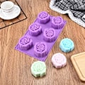 Miniatyrbild 5 av 5: Livsmedelsgodkända silikonbakformar i rosform, multifunktionella dessertformar lätta att lossa för ugn mikrovågsugn säker DIY-hantverk