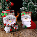 Miniatyrbild 5 av 6: Festlig Juldekoration, 3D Julstrumpor med Applikationsdesign, Mini Julstrumpor för Julgransdekoration, Klassisk Julstil