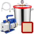 Miniatyrbild 1 av 4: 3CFM Vakuumpump - VEVOR - 5 gallon vakuumkammare - Köldmedium djupa paddlar Blå och Silver