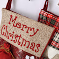 Miniatyrbild 3 av 6: Hängande julstrumpa för flickor pojkar present träd, 53 cm rutiga julstrumpor set om 3 säckväv fluff non-woven linne utsmyckade strumpor för