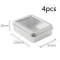 Miniatyrbild 5 av 5: Elegant Rektangulär Miniplåtask med Silveryta, Högkvalitativ Plåt med Transparent Fönsterlock, Perfekt Förvaringsorganisatör för Bröllopsgåvor Godis Smycken