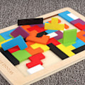 Miniatyrbild 3 av 5: Innovativ 3-i-1 Träklossar Pusselset, Förbättrar STEM Pedagogisk Leksak För Barn, Kombinerar Ryska Klossar, Tangram Och Digital Vridskiva
