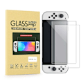 Miniatyrbild 2 av 4: 2-pack Nintendo Switch OLED Heltäckande Skärmskydd i Härdat Glas transparent