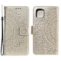 Miniatyrbild 1 av 5: iPhone 13 - Tryckt Mandala Läder Fodral - Guld