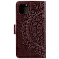 Miniatyrbild 3 av 5: iPhone 13 - Tryckt Mandala Läder Fodral - Brun