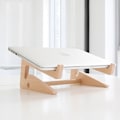 Miniatyrbild 5 av 5: Kylande datorhållare, bärbart lättvikts laptopstöd för hem & arbete, miljövänligt bambuställ för 10-15 tums enheter