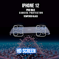 Miniatyrbild 4 av 4: 2-Pack Iphone 12 Pro Max Linsskydd - 9H Härdat glas