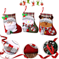 Miniatyrbild 3 av 6: Festlig Juldekoration, 3D Julstrumpor med Applikationsdesign, Mini Julstrumpor för Julgransdekoration, Klassisk Julstil