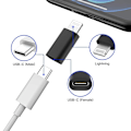 Miniatyrbild 5 av 5: USB-C till Lightning Adapter 2in1 Laddning + Dataöverföring Svart