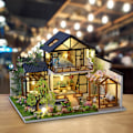 Miniatyrbild 6 av 7: Dröm Arkitektur Inspirerat Vardagsrum Kit, Retro Stil Duplex Villa Modell med Smart Design för Förbättrat Inre Utrymme och Akvarium Design