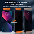 Miniatyrbild 3 av 5: 2-Pack iPhone 15 Pro Max Privacy Skärmskydd Heltäckande HD Härdat Glas transparent