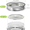 Miniatyrbild 2 av 7: Delade band av bleckplåt för Mason Jar-burkar, vertikal mönsterdesign säkerställer grepp, livsmedelsklassat material för säker förvaring, silver (24 st, 70 mm)
