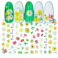 Miniatyrbild 2 av 5: 2 stora ark nagelstickers blommor slumpas