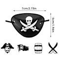 Miniatyrbild 2 av 5: Kvalitetsmaterial Ögonmasker, Portabla Återanvändbara Pirattema För Rollek Äventyr, Dansk Design Unika Ögonlappar, Svart Och Vit Justerbar