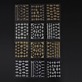 Miniatyrbild 4 av 4: 6st ark stickers Silver / Guld nageldekorationer Guld