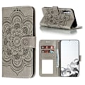 Miniatyrbild 1 av 5: Samsung Galaxy S21 - Mandala Läder Fodral - Grå Grey Grå
