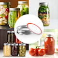 Miniatyrbild 7 av 7: Delade band av bleckplåt för Mason Jar-burkar, vertikal mönsterdesign säkerställer grepp, livsmedelsklassat material för säker förvaring, silver (24 st, 70 mm)