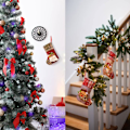 Miniatyrbild 6 av 7: Söta julstrumpor, högkvalitativt material som säkerställer återanvändbar hållbarhet och perfekt för juldekoration (3 st)