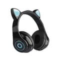 (Svart) Hörlurar med LED-lampor on-ear-hörlurar