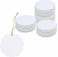 200 vita fläktformade presentetiketter i kraft (6 cm