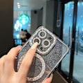 Miniatyrbild 4 av 5: Magsafe Magnetic Luxury Plating Bling Rhinestones Diamond Sparkly Shockproof Case För Iphone 15 Pro Max 15 Ultra Gold