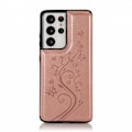 Miniatyrbild 5 av 5: Samsung S21 Ultra Stöttåligt Skal Korthållare 3-FACK Flippr V2 Rosa guld