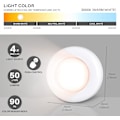 Miniatyrbild 2 av 5: Mini Touch Press LED-spotlight för inomhus, bärbar, självhäftande bas, batteridriven, under skåp, varmvit, 5-pack