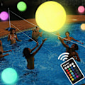 Miniatyrbild 1 av 5: Glow Party Dekoration, Flytande LED Strandboll Uppblåsbar LED Glow Boll Med Uppladdningsbar LED Orb Lampa, Idealisk För Utomhus Strand Pool Party Spel (16 tum)