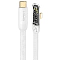 Miniatyrbild 1 av 5: USAMS Vinklad USB-C till Lightning PD 20W Snabbladdning Iceflake Series-kabel 2m vit/vit SJ586USB02 (US-SJ586)