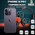 Miniatyrbild 1 av 5: 2-Pack iPhone 14 Pro Linsskydd - 9H Härdat glas - Super kvalitet 3D Linsskydd