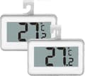 Kyl- och frysskåpstermometer, 2-pack med hängkrok (vit)