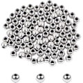 Miniatyrbild 1 av 5: 100 stycken små runda pärlor 2 mm små hål kul distanspärlor 4 mm diameter rostfritt stål pärla