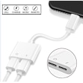 Miniatyrbild 2 av 2: 2 in 1 Dual Port Lightning Adapter Splitter iPhone 7/8/X Vit
