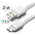 Miniatyrbild 2 av 5: 2 st super kvalitet 3 m  usb-c rosa Rosa