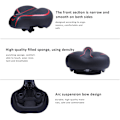 Miniatyrbild 4 av 5: Extra Vadderad Cykelsadel med Memory Foam, Vattentätt Läderöverdrag - Ergonomisk Design för Män och Kvinnor, Universell Passform för Landsvägscyklar, MTB och Träningscyklar