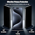 Miniatyrbild 2 av 5: 2-Pack iPhone 15 Pro Max Privacy Skärmskydd Heltäckande HD Härdat Glas transparent
