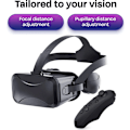 Miniatyrbild 3 av 4: Headset 3D VR-glasögon Virtual Reality-glasögon PC-spel för 4,7-6,7 tum, Android/iPhone-smartphones, HD, blått ljus, (svart)