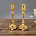 Miniatyrbilde 1 av 5: 2 lysestaker lysestaker kandelaber i sølvmetall vintage De