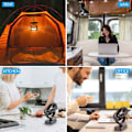 Miniatyrbild 5 av 5: Bärbar fläkt med dimfunktion och batteridriven design, klämfläkt för utomhusäventyr, komplett med 360° rotation och starkt grepp, perfekt