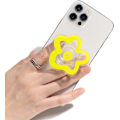 Miniatyrbild 2 av 5: Expanderbart Stödgrepp, Unikt Transparent Tusensköna Blomstermönster, Multifunktionell Smartphonetillbehör för Säkert Grepp (Gul)