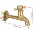 Miniatyrbilde 5 av 5: Vintage solid messing veggmontert hagekran G1/2 gjenger (lang)