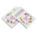 100 stk. Tak Blomstermønster Gavepose Selvklæbende Slikkageposer Cellofanpose Pakkepose Festgavepose (7 x 7 + 3cm)